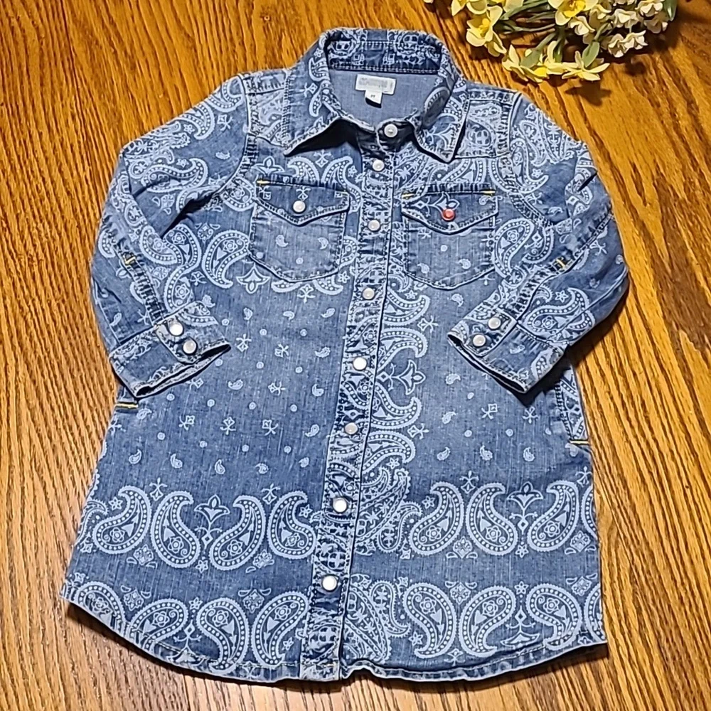 Gymboree Lightweight Denim Blue Shirt Dress - Girls 2T